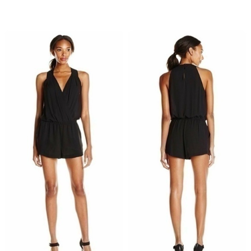 BCBG Sleeveless Romper with V-Neck